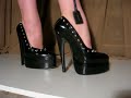walking in 7inch high heel studded mistress stiletto\