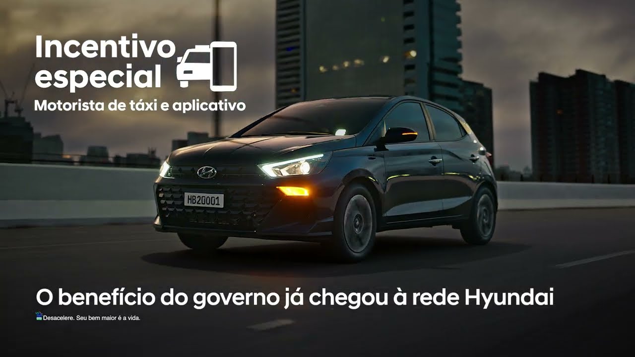 A Hyundai acelerou e já garantiu o benefício do governo para motoristas de táxi e de aplicativo