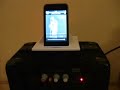 iPod touch on Koda dock with guitar amplifier