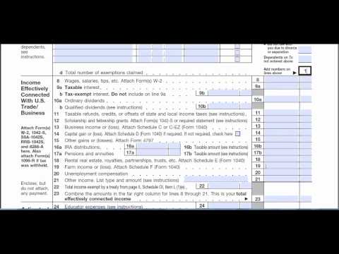 how to fill out 1040nr-ez