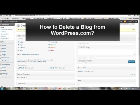 how to delete a blog on wordpress