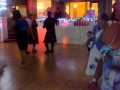 boy falling over at wedding