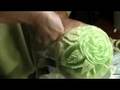 honey dew melon fruit carving 1