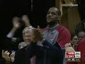 Davidson's Stephen Curry hits a RIDICULOUS 3-pointer to seal the win against NC State 12/7/2008 at Bobcat Arena, Charlotte, NC....as Lebron James cheers him on.