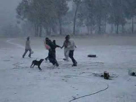 Soccor in the snow in Africa