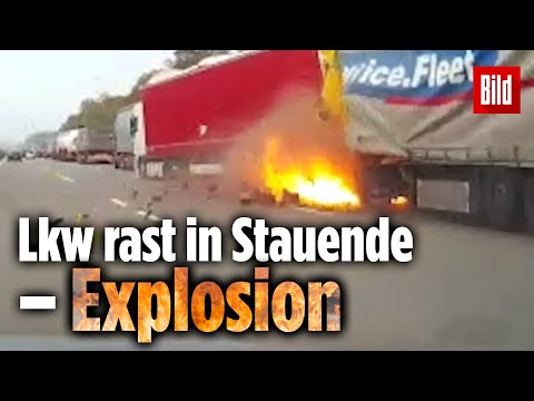 Tragiczny wypadek i wybuch. Nagranie z wideorejestratora w Niemczech