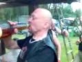 Whisky drinking biker