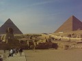 The Sphinx and the Pyramids of Giza.