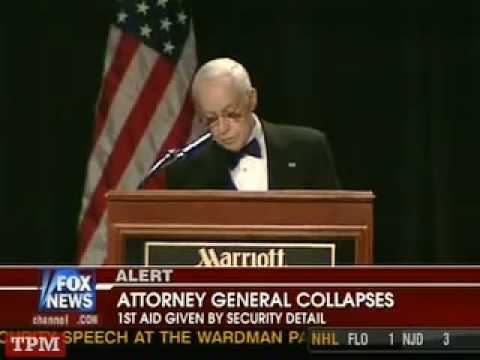 Mukasey Collapses During Speech