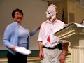Professor Ben Madison taking a pie to the face