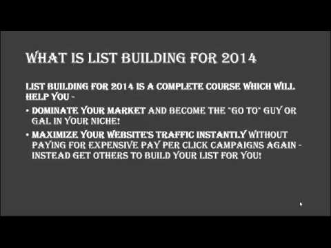 List Building for 2014 Review – The Best Bonus and Review