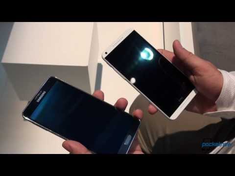 HTC Desire 816 vs Galaxy Note 3, size comparison - MWC 2014