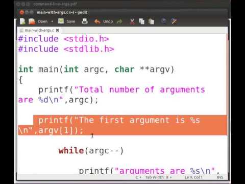 how to provide command line arguments in c