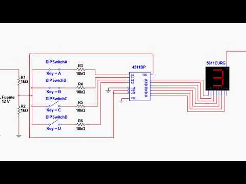 Display 7 segmentos - Práctica para entender el uso del circuito integrado 4511, decodificador de BCD a 7 Segmentos. Enlaces útiles para antes de ver el video: http://www.doctroni...