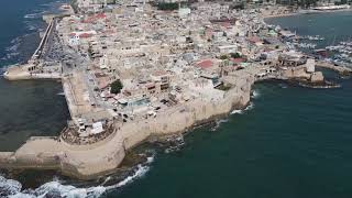 تصوير جوي لمدينة عكا   AIR FLIGHT video TOUR  akko