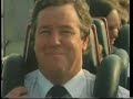 Highlights from the 1980s QED documentary, 'The most swirling, swinging, sliding spinning, up & down ride of your life'. Includes Alton Towers, Blackpool pleasure beach, Wicksteed Park, Six Flags Astroworld, Kings Island, West Midlands Safari Park.