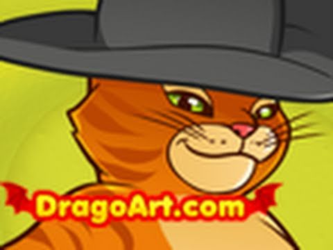 how to draw puss in boots
