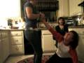 Spinging lil sisters on chair