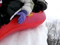 Kish kids on the ice slide