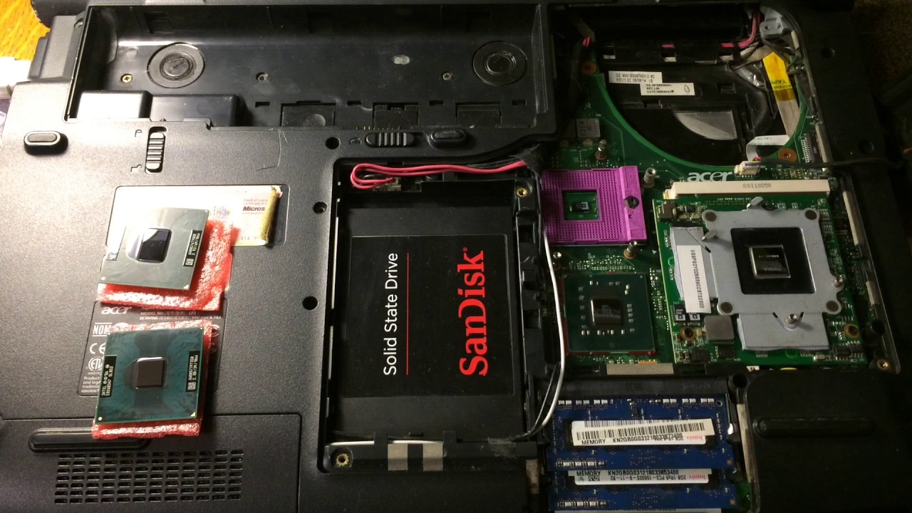 Замена процессора Acer 6935G CPU install