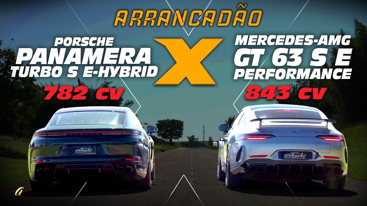 MERCEDES-AMG GT 63 X PORSCHE PANAMERA NO ARRANCADÃO! Quem vence o duelo dos sedãs de mais de 700 cv?
