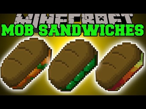Minecraft: MOB SANDWICHES MOD (EAT MOBS FOR EPIC POWERS & TROLLING!) Mod Showcase