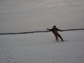 snowboarder pulled by snowmobile over open water crash!!