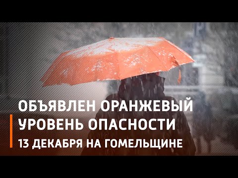 13 декабря на Гомельщине объявлен оранжевый уровень опасности видео