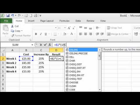 how to calculate percentage in excel