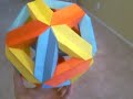 Yellow Blue Orange Carmen Sprung Icosahedon (Modular Origami)