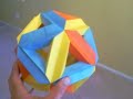 Yellow Blue Orange Carmen Sprung Icosahedon (Modular Origami)