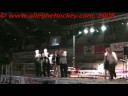 la sfilata sul palco degli ex jacopic, baran douglas, errol rausse, reed larson, mike kelly, il presidente rossi e il vice presidente riva.