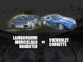 Lambo vs Vette Roll Race Lamborghini Murcielago vs Chevrolet Corvette Kings of the Street