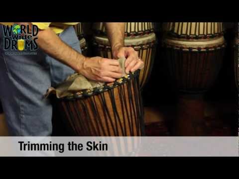 how to reskin a djembe drum