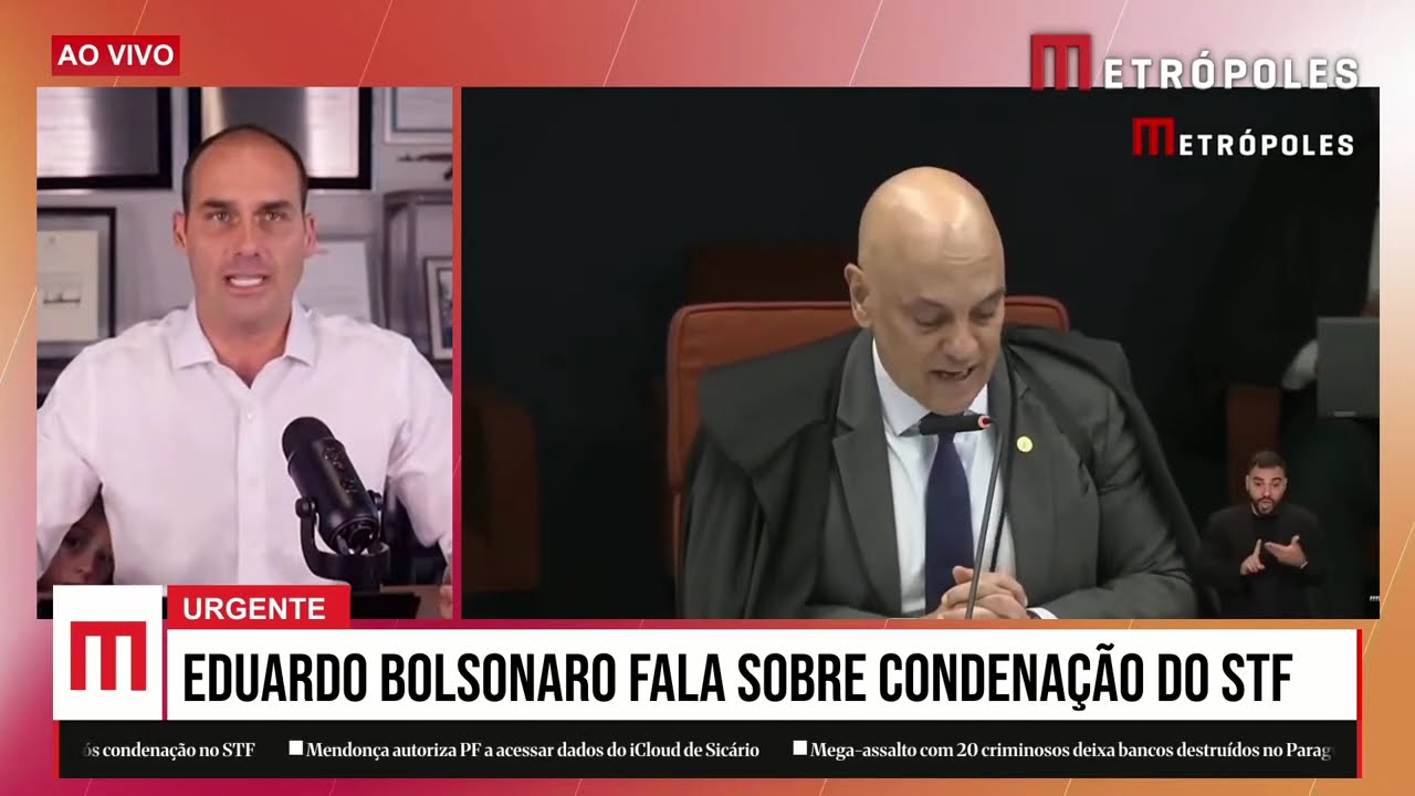 Após condenação, Eduardo Bolsonaro desafia Moraes a enviar sentença aos EUA