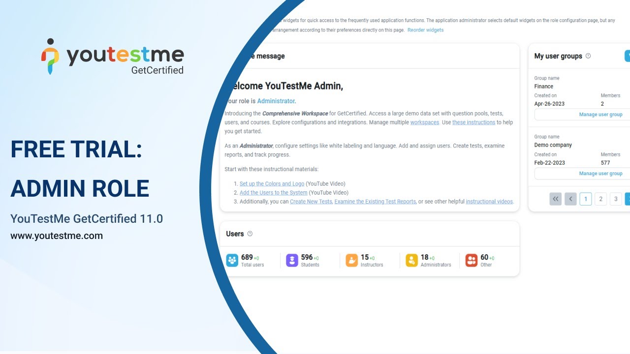 Free Trial Tutorial: Administrator Role