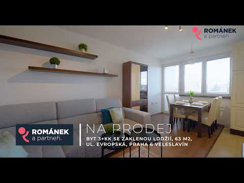 Video Na prodej stylový byt 3+kk se zasklenou lodžií, 63m2, ul. Evropská, Praha 6 -veleslavín