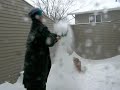 Brecken, the Golden Retriever, shakes in North Dakota Snow