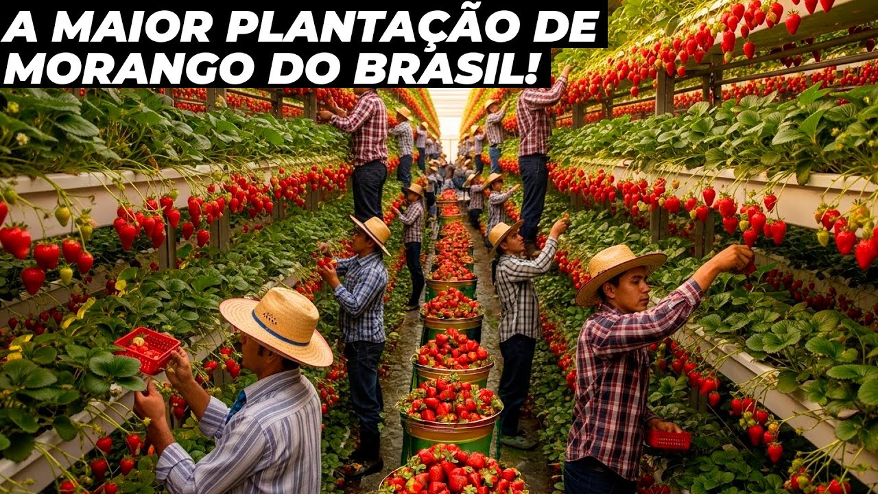 A pequena cidade que produz quase todo morango do Brasil