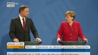 Deutsch-polnische Freundschaft: Angela Merkel und Andrzej Duda geben Pressekonferenz am 17.06.2016