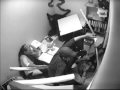 Guy falls through office ceiling - accident, ceiling, fall, office, wtf