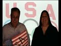 Jennie L. is cheering for U. S. A.