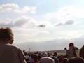 Airbus A380 departs Farnborough 2006 with massive jet blast