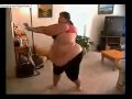 Fette Frau macht Sport