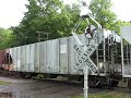 WSOR 1503 leads a train in devils lake