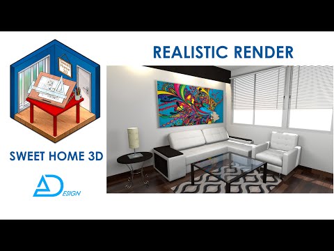 Sweet home 3D tutorial: How to design and render a living room sense