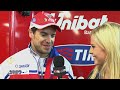 Cristy Lee from AMA Pro Video talks with current FIM WorldSuperbike Champion, Carlos Checa, at Miller Motorsports Park, who claims yet another victory this season during Race 1 at one of his favorite road courses in the championship