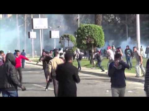 students - Egyptian police fired tear gas to disperse students protesting in support of the country's ousted president outside Cairo University on Tuesday, as unrest sp...