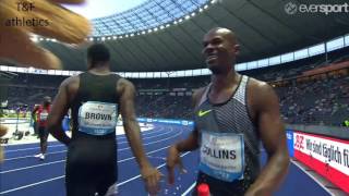 10.07 +0.4 Kim Collins, aos 40 anos e 5 meses, ganha os 100 metros em Berlim!