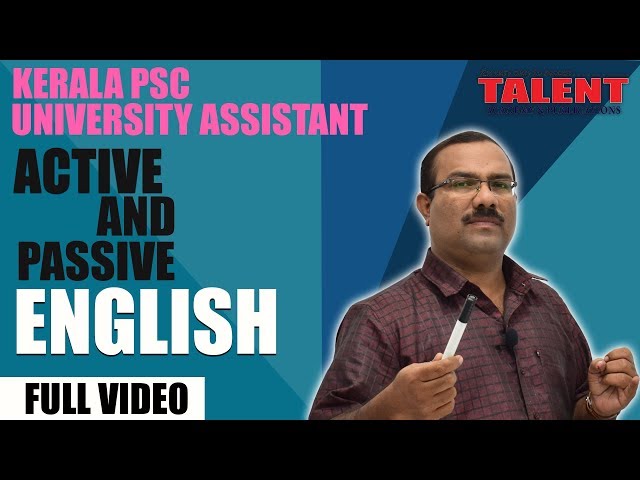 Kerala PSC English Grammar - Active and Passive Voice - Full Video